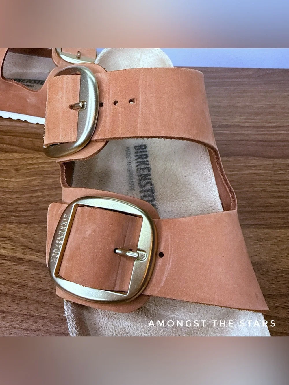 Birkenstock Arizona Big Buckle Brandy Nubuck Leather Double Strap Sandals